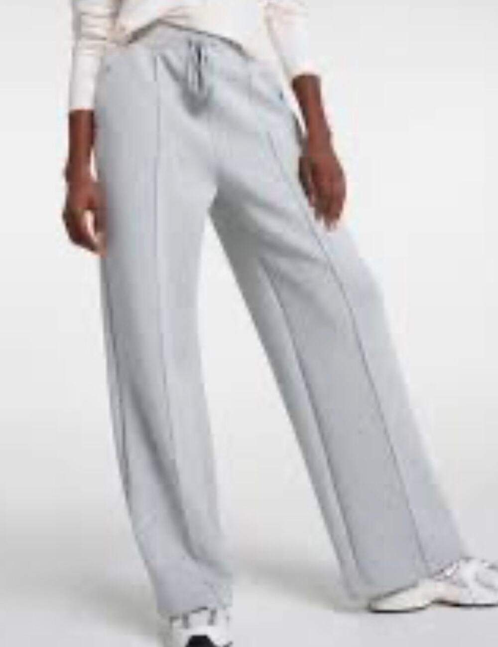 light heather grey CALIA soft scuba wide-leg pants